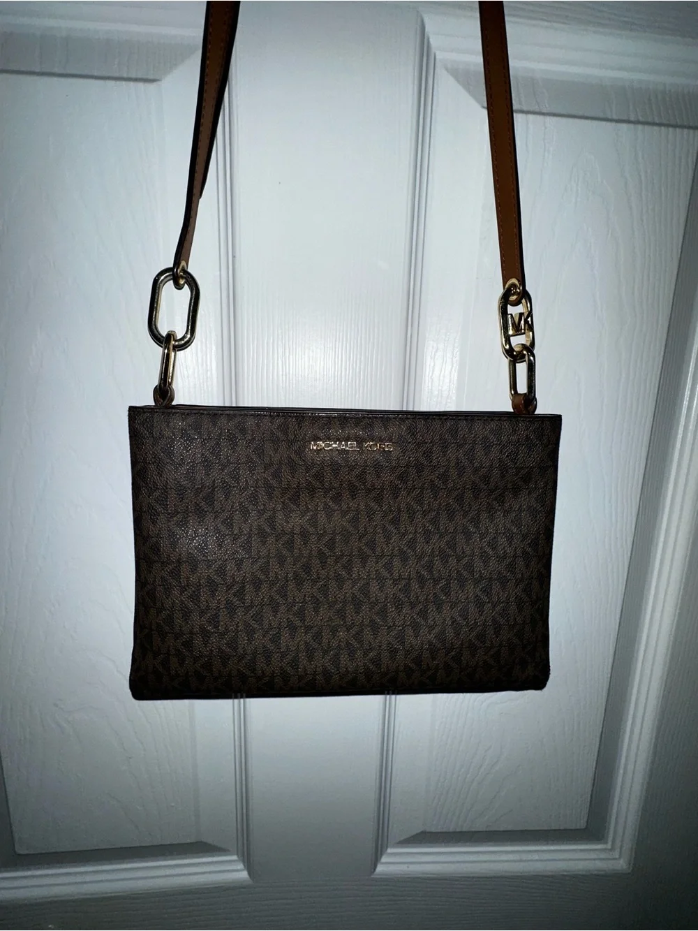 Michael Kors Brown MK Signature Crossbody Messenger